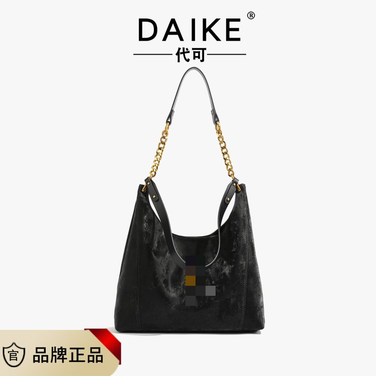 新款时尚简约百搭磨毛单肩包经典小众托特包5069黑色