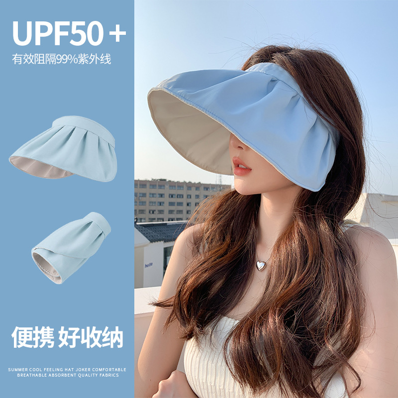 蕉下森林UPF50+秋季新款遮阳帽防紫外线空顶贝壳帽发箍遮脸太阳帽