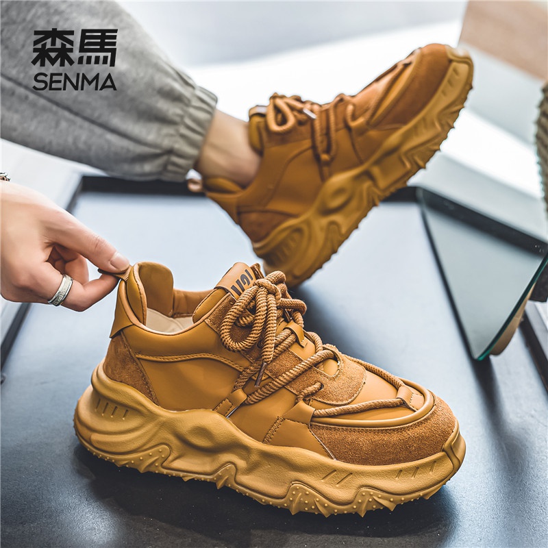 SENMA/森马男鞋春季2024新款厚底防滑运动休闲老爹鞋男款百搭潮鞋