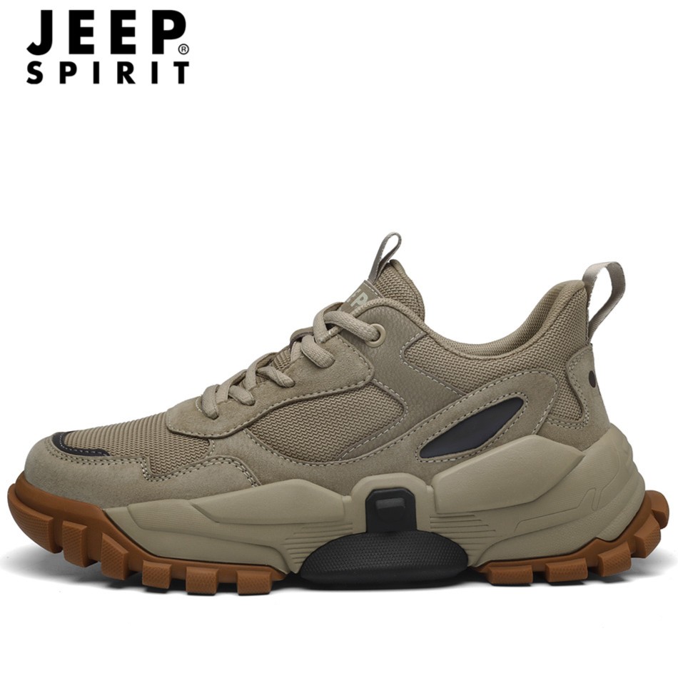 JEEPSPIRIT2023新款吉普男鞋网面休闲透气防滑耐磨户外运动老爹鞋