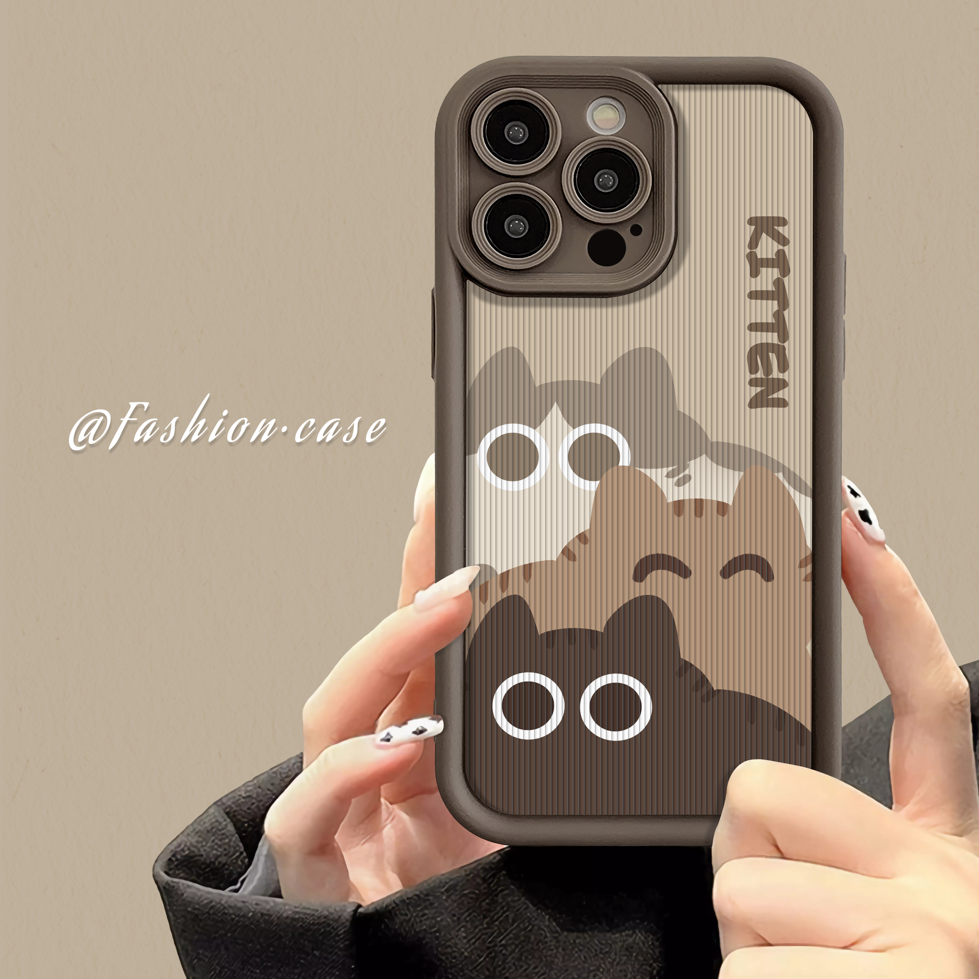 适用于苹果15VIVOOPPO荣耀iPhone14卡通猫咪皮纹13手机壳