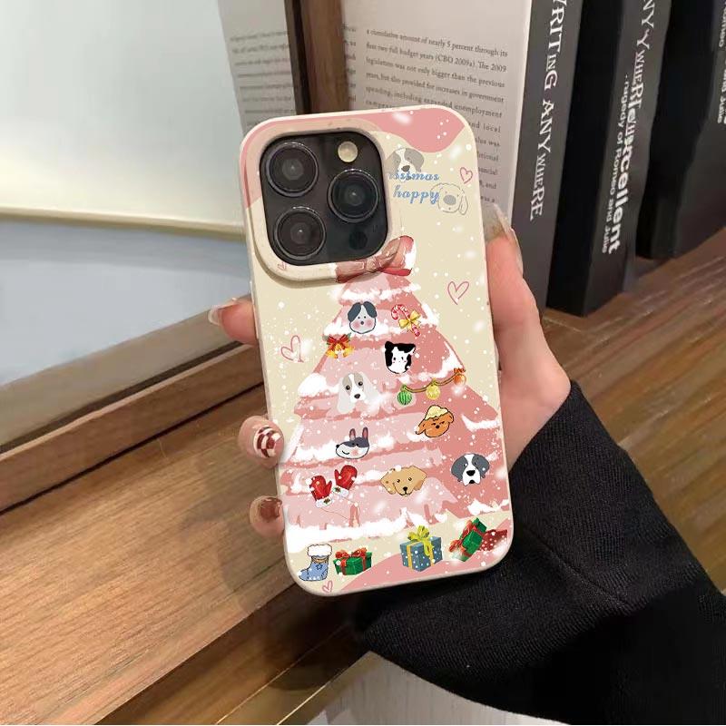 圣诞小狗小麦壳适用苹果15手机壳iPhone14promax全包13高级12/11