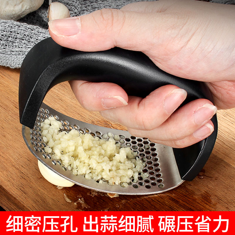 【不锈钢压蒜器】告别刀拍大蒜！快速压出蒜泥神器多功能家用环形