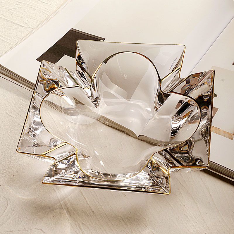 高级感大气欧式水晶玻璃高档烟灰缸办公室家用客厅烟缸轻奢创意