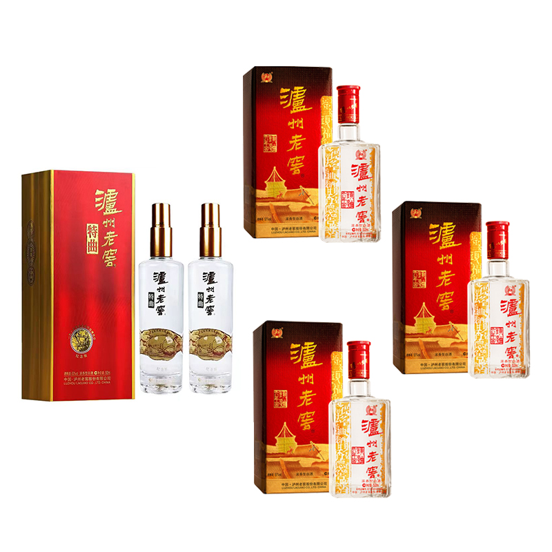 泸州老窖 52度特曲纪念版500ml*2+52度泸州老窖六年窖500ml*3