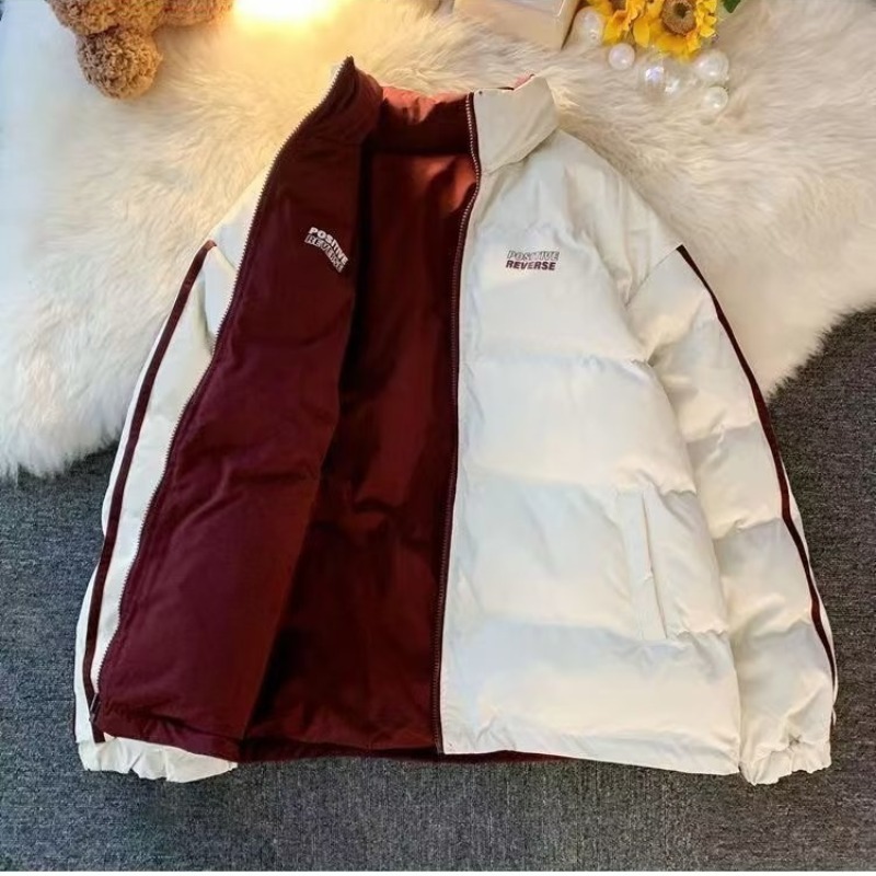 两面穿情侣款棉服男冬季宽松加厚保暖棉衣外套潮牌学生面包服棉袄