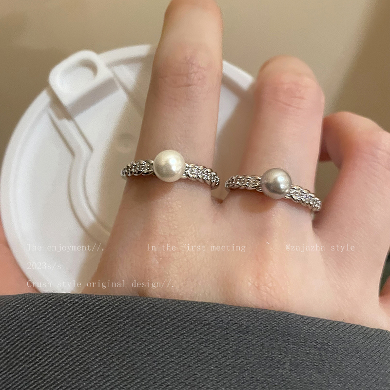 合金戒指 开口可调节戒指女轻奢小众高级气质食指戒简约个性指环