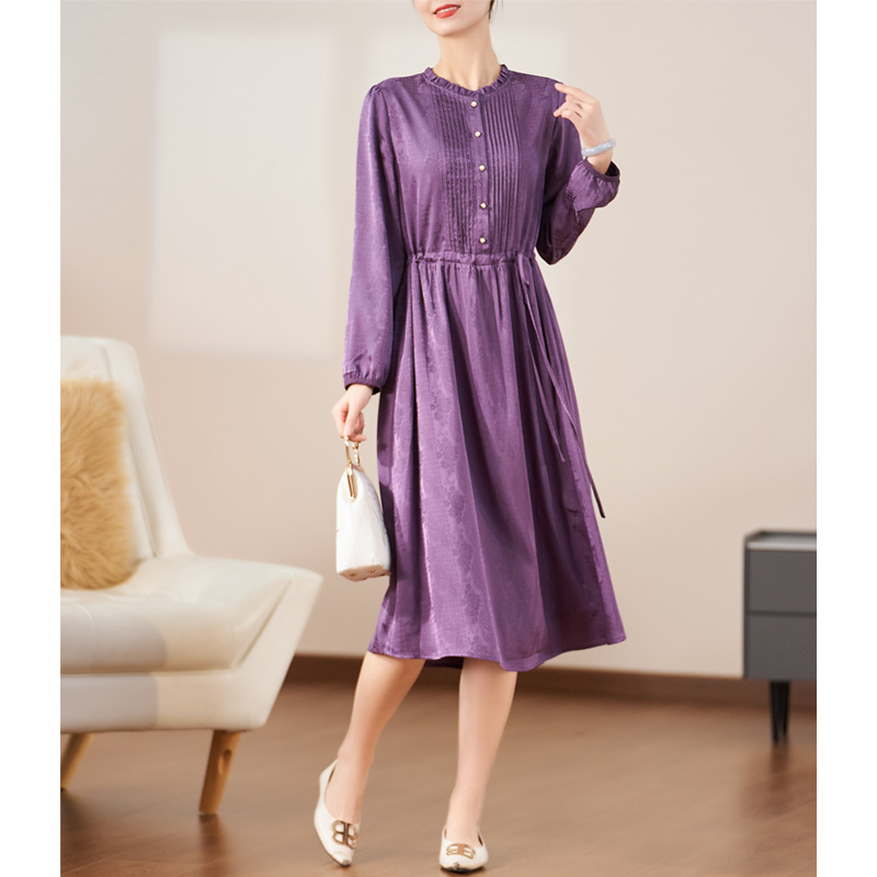 迪欧芙2023秋季新款连衣裙高贵上档次优雅气质显瘦裙子#QLQ15336