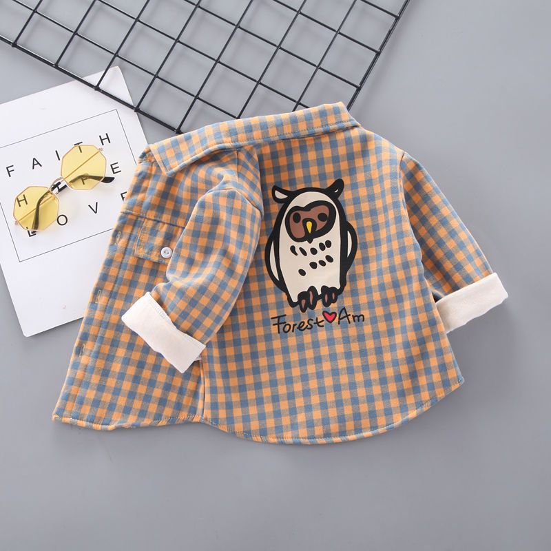 【小扬哥推荐】儿童加绒衬衣2023新款爆款男童春秋长袖加厚衬衫新