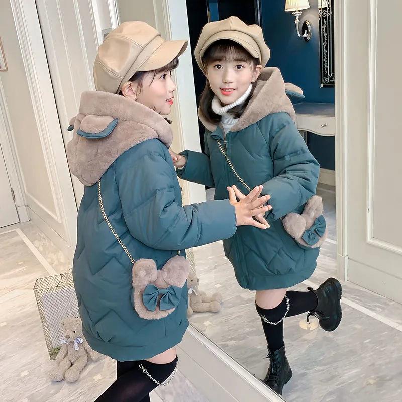 女童外套童装冬款服冬装新款洋气中大儿童棉袄秋冬棉衣加厚中长款