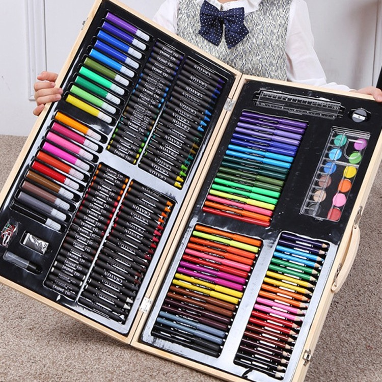 儿童画笔水彩笔套装绘画用品蜡笔油画绘画彩色小学生画笔