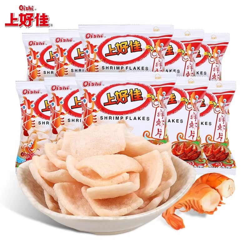 上好佳鲜虾片薯片小零食解馋儿童小孩爱吃懒人美味零食产品乐趣