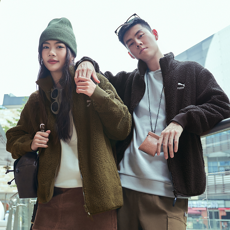 PUMA彪马官方男装女装运动休闲潮流百搭摇粒绒外套537699【M】