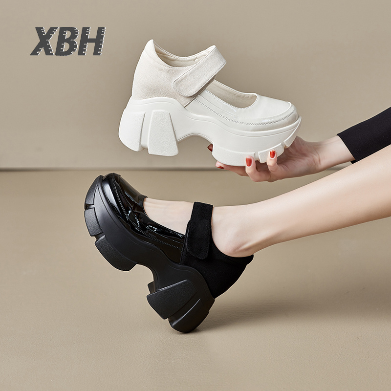 【卡迪】真皮松糕鞋女鞋8cm厚底透气复古鞋小个子罗马鞋8170-30
