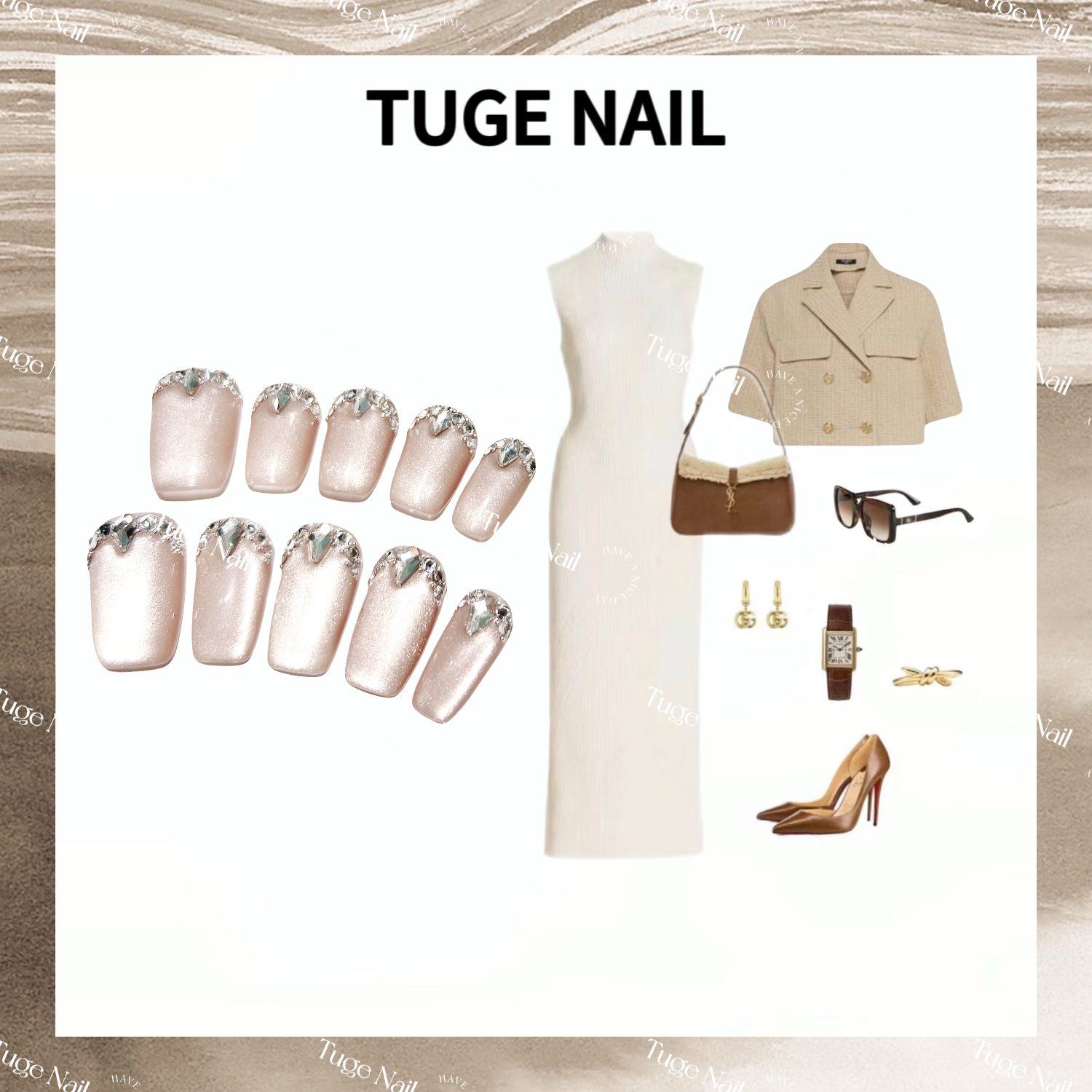 Tuge Nail 戴妃2023秋冬小众设计师高级极简美甲TGS2300561