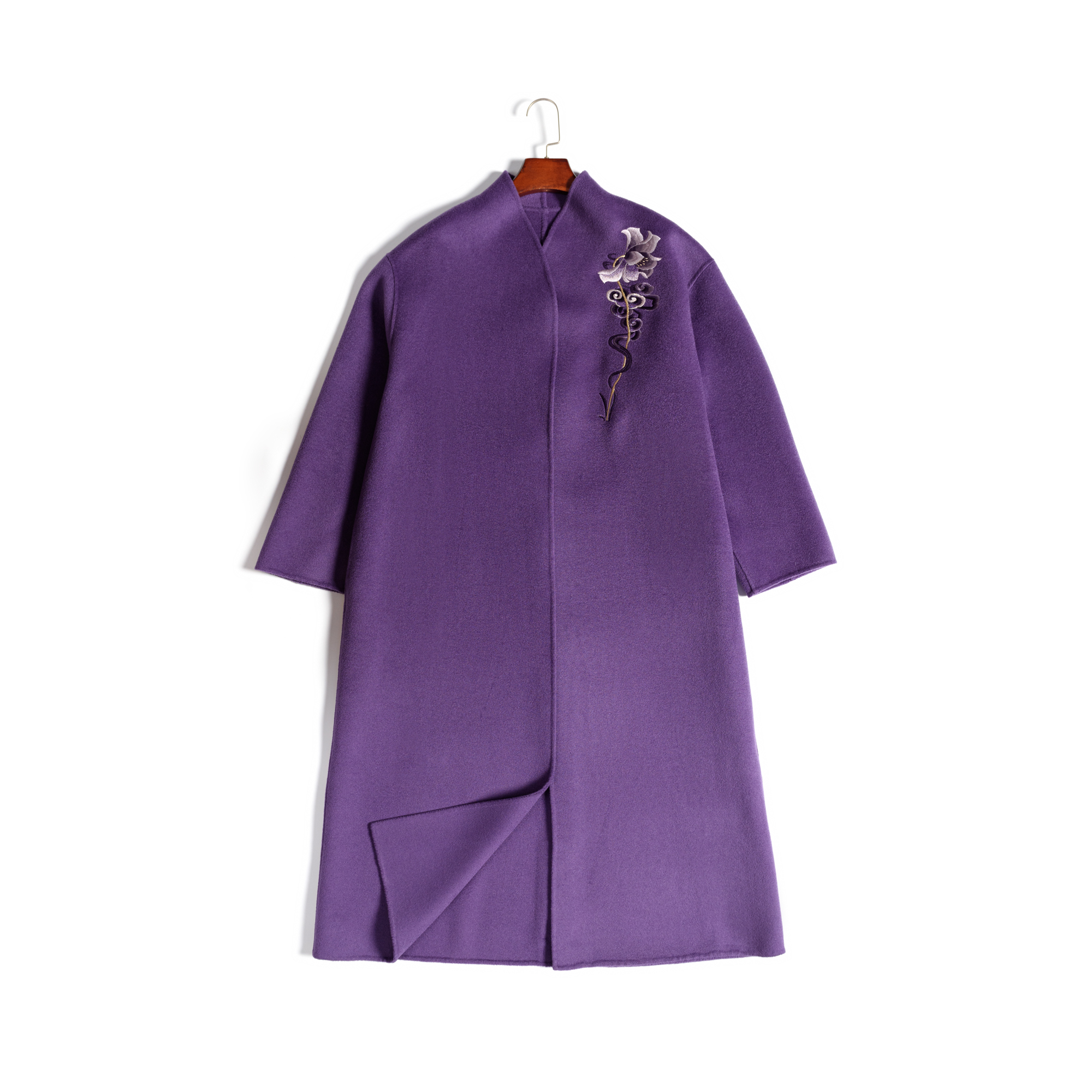 【雨婷粉丝专属】 2023秋季新款女装双面呢国风刺绣羊毛大衣 318