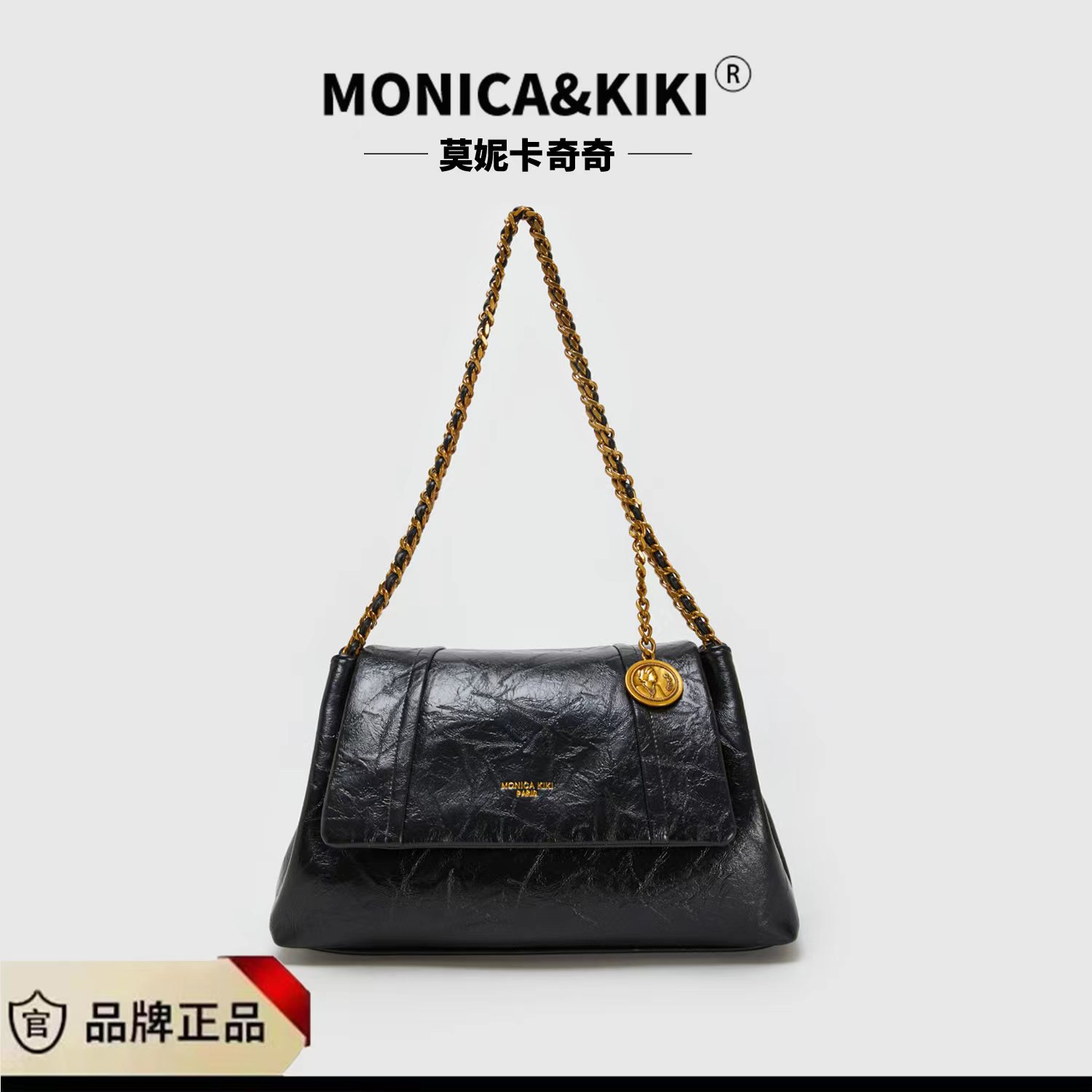 MONICA KIKI/莫妮卡奇奇2023流行新款百搭单肩斜挎流浪包9119
