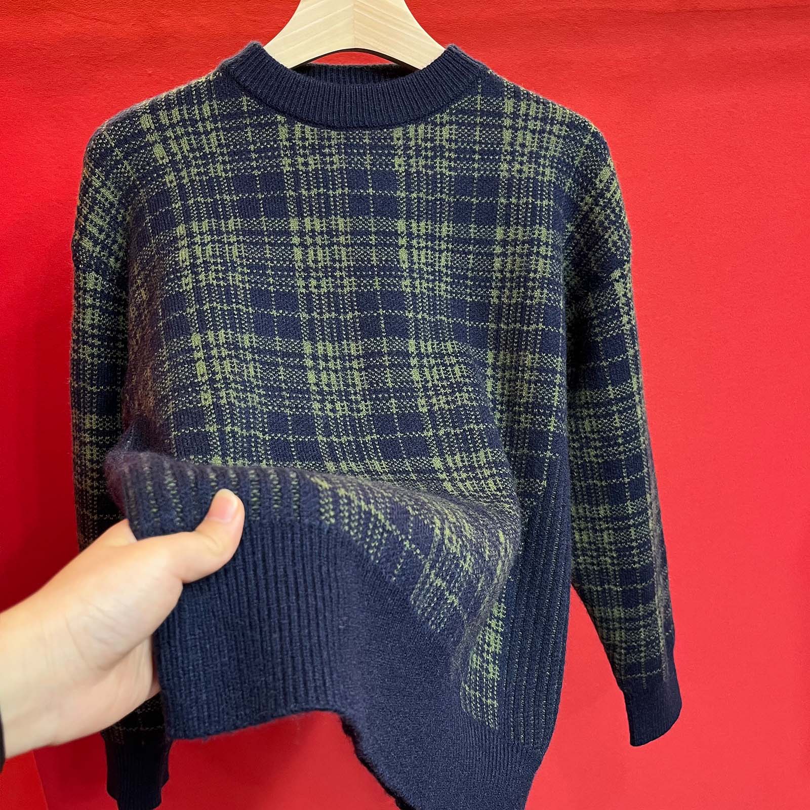 2023年秋冬季新款时尚百搭圆领毛衣潮流休闲打底男女同款针织衫19