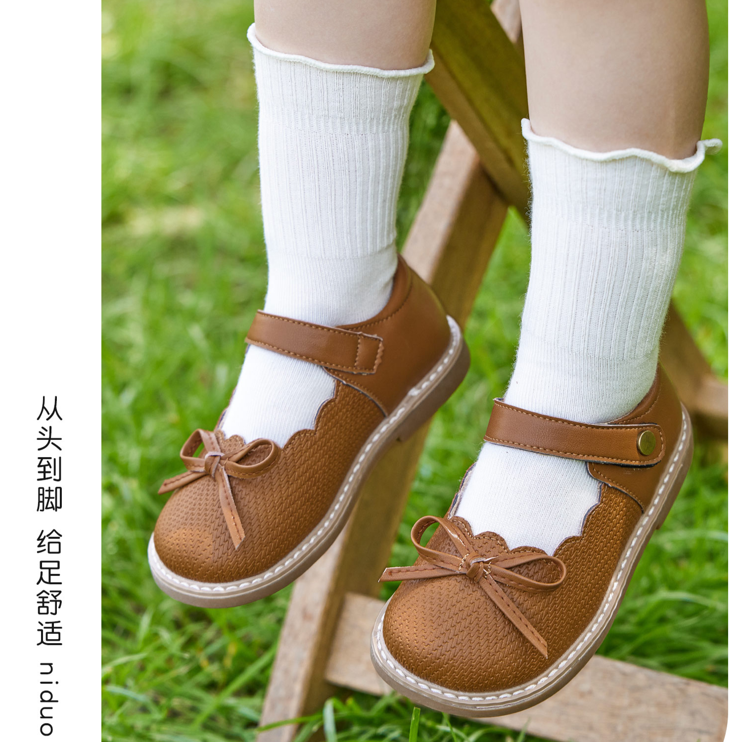 尼多熊春夏女童皮鞋儿童皮鞋女公主鞋室外小皮鞋单鞋软底英