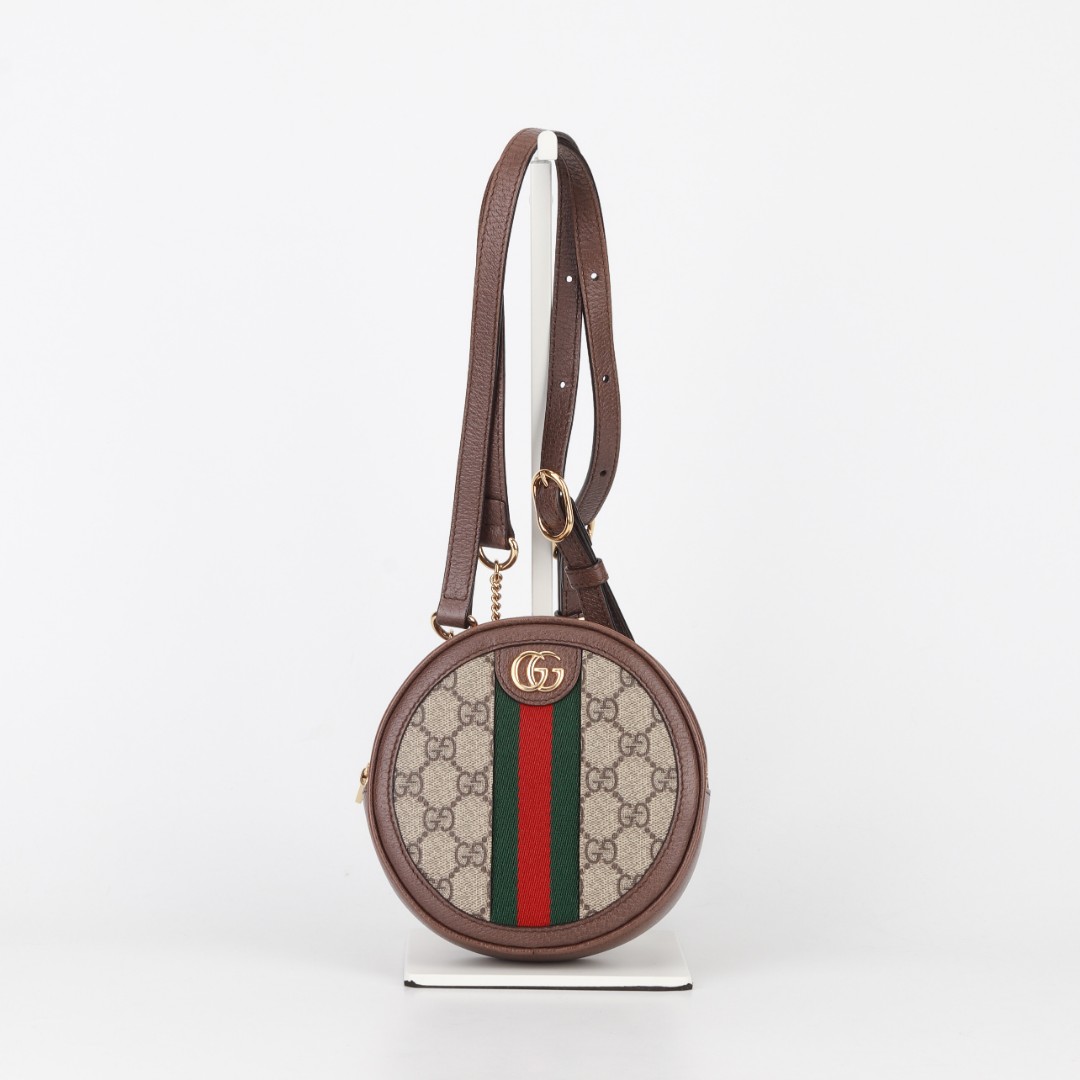 95新 GUCCI/古驰 大有中古/gucci ophidia圆饼双肩包/AC15260