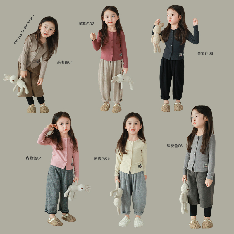 UTOUTO大耳象 女童小标打底开衫2023冬季新款女宝宝2309465