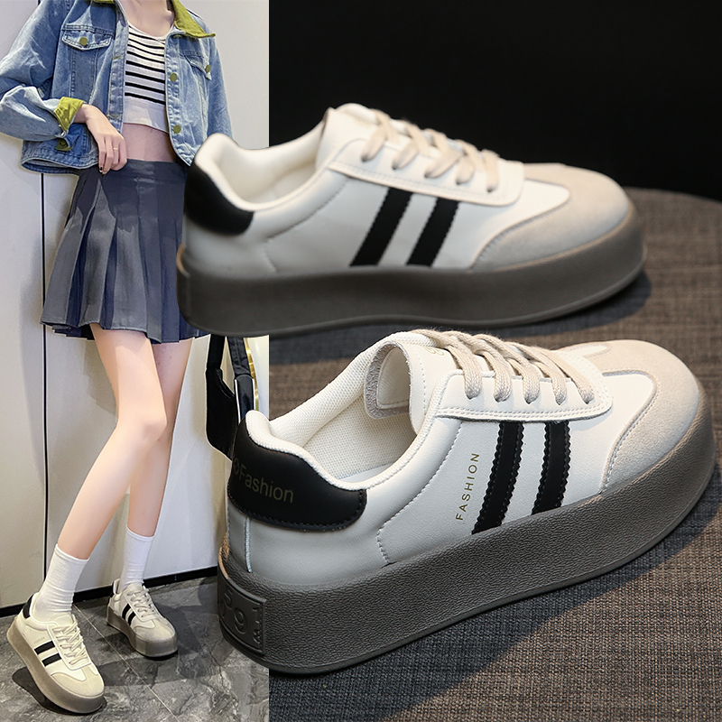 【胖多宠粉】小白鞋女2023秋季新品厚底增高ins网红时尚百搭休闲鞋