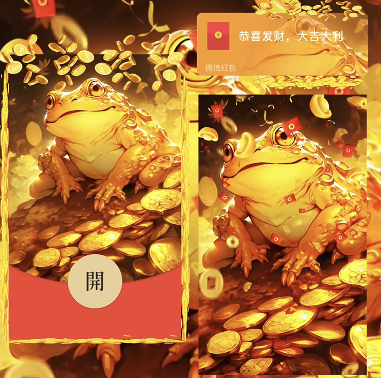 2024新年红包龙年斑布猫动态音效网红爆款红包封面龙年红包封面
