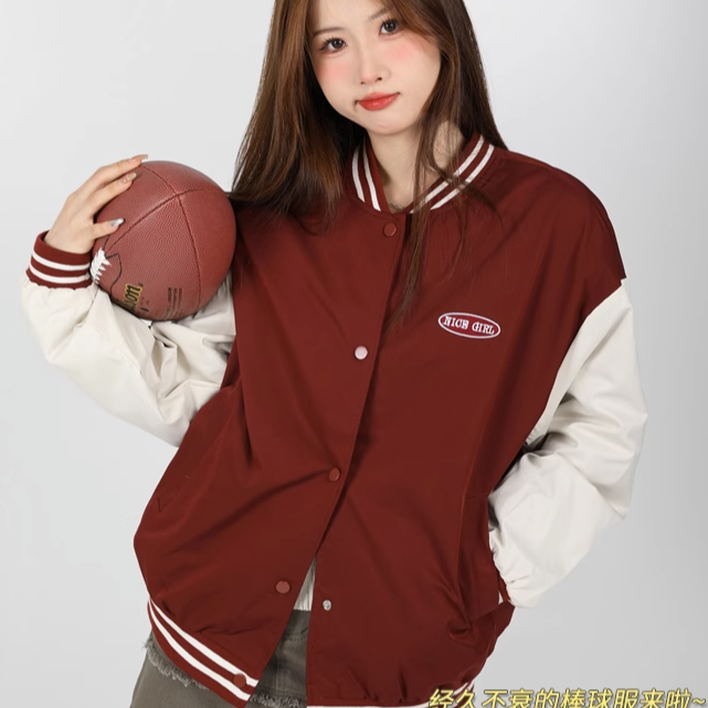 【青仓】美式运动棒球服外套宽松夹克开衫薄款上衣1120