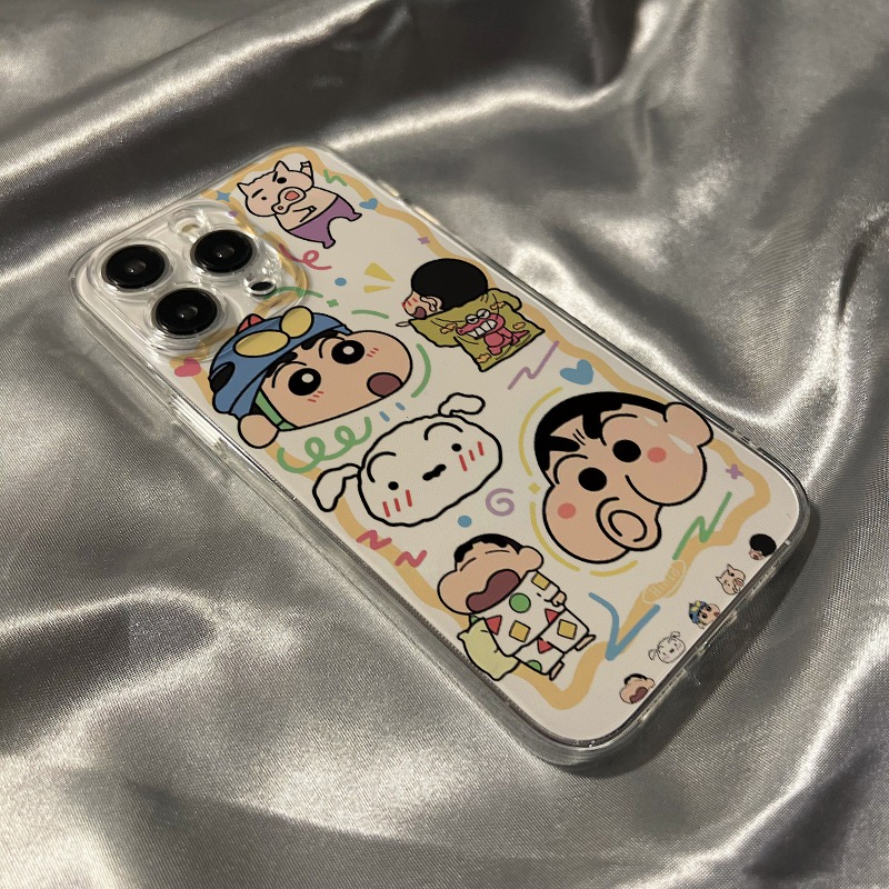 可爱卡通蜡笔小新iPhone14promax手机壳苹果13情侣12/11透明14pro