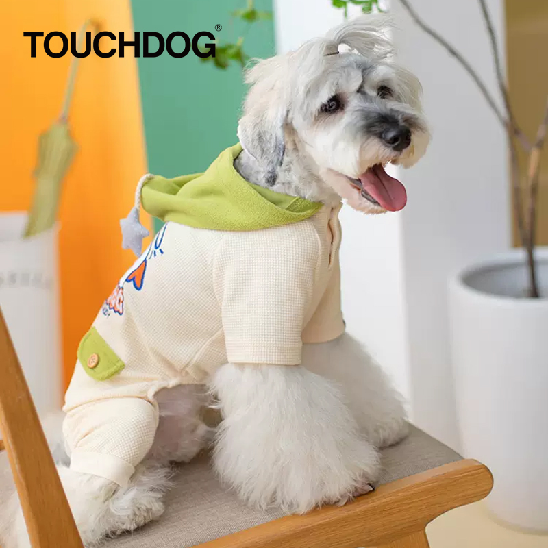 Touchdog它它狗狗衣服秋冬款保暖绣花可爱宠物泰迪小型犬全包衣服
