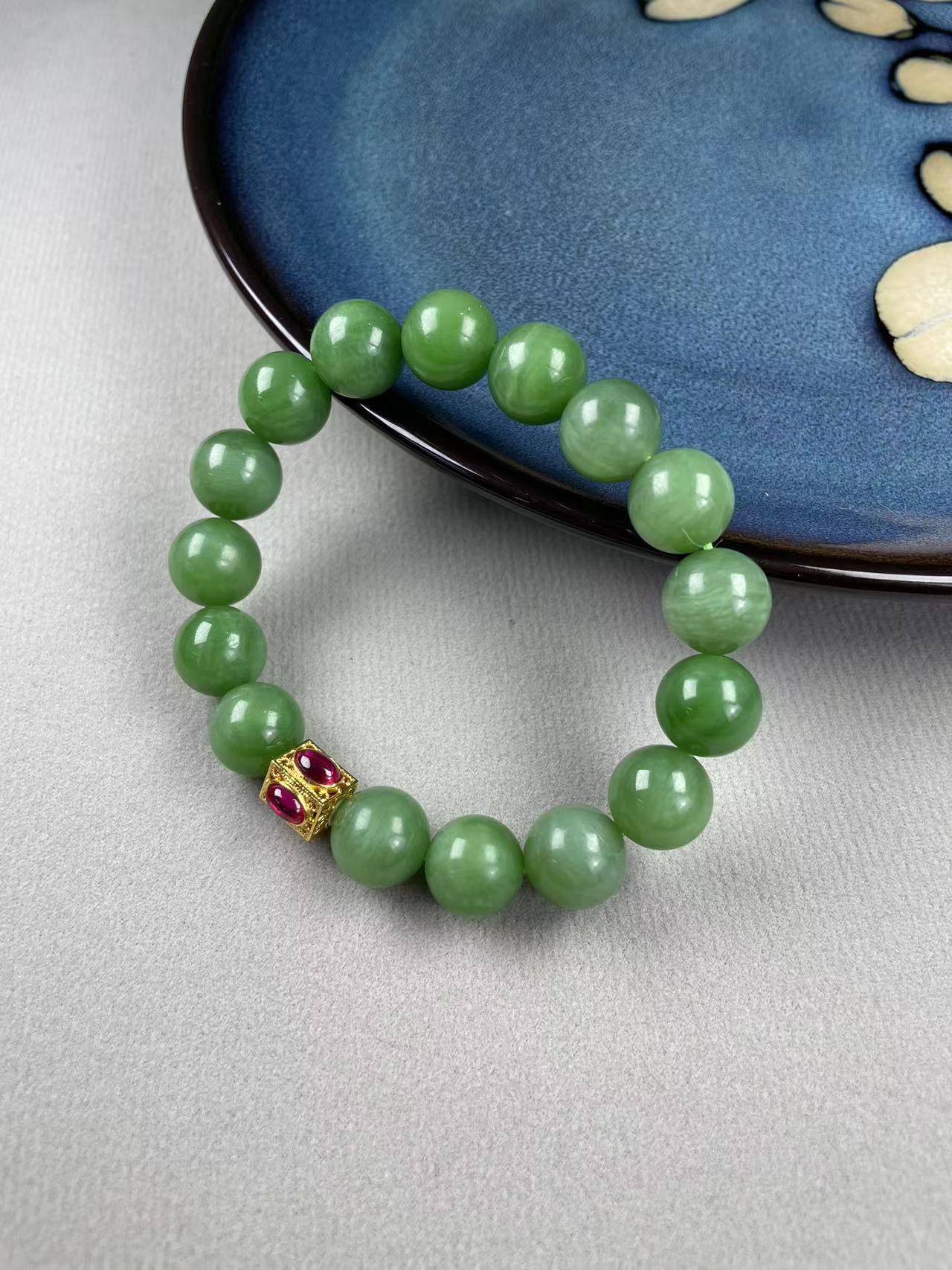 【睿泽鉴宝】18K碧玉猫眼多宝手串 CB2685