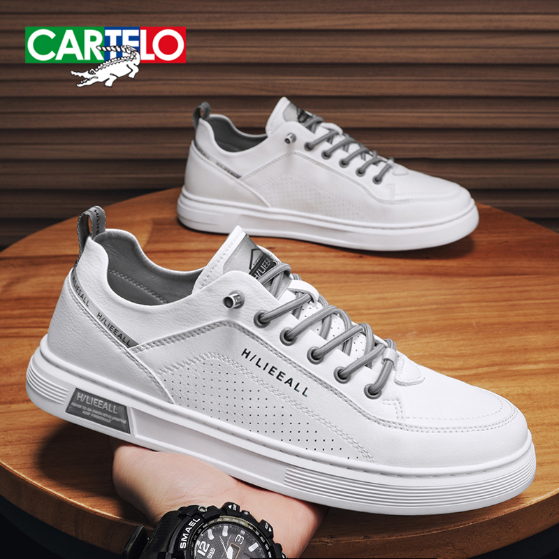 【一脚蹬】卡帝乐鳄鱼S873休闲男鞋四季运动鞋网面透气板鞋小白鞋