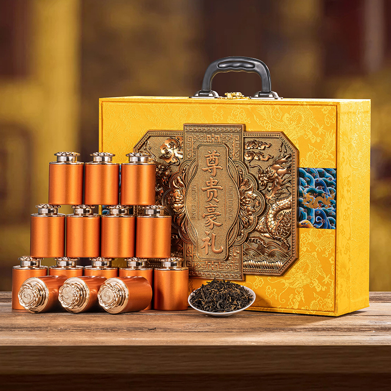 尊贵豪礼 手提24罐金骏眉红茶 散茶小罐装 400克