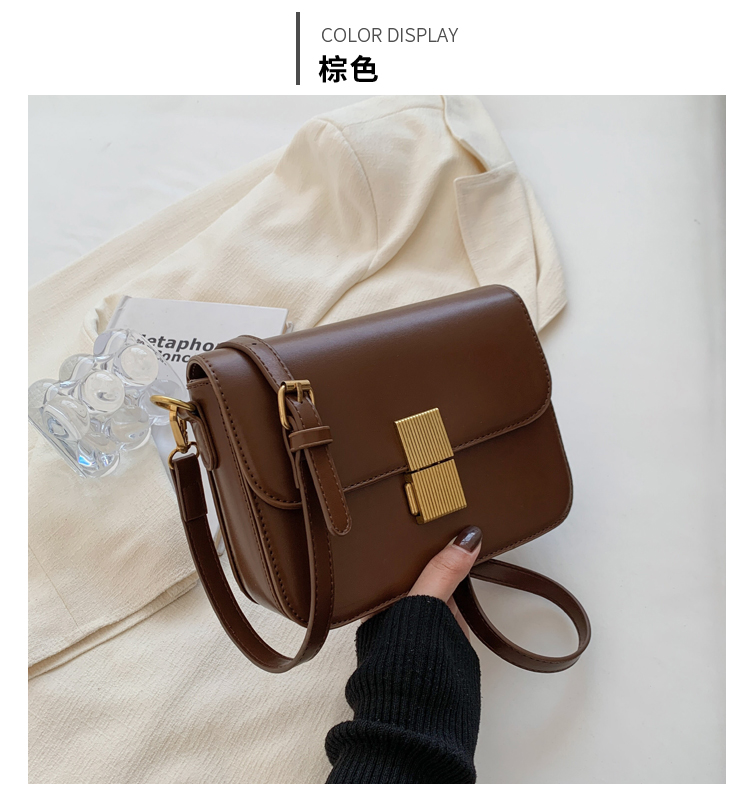 简约时尚小包包经典潮流棕色单肩斜挎包3296