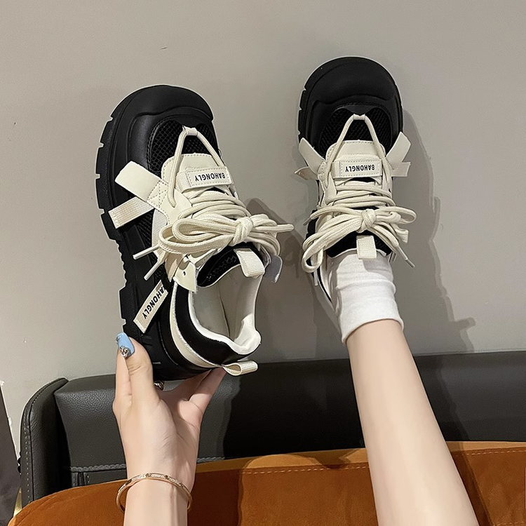 奶盖鞋女2023年秋季新款透气厚底休闲运动鞋爆款老爹鞋