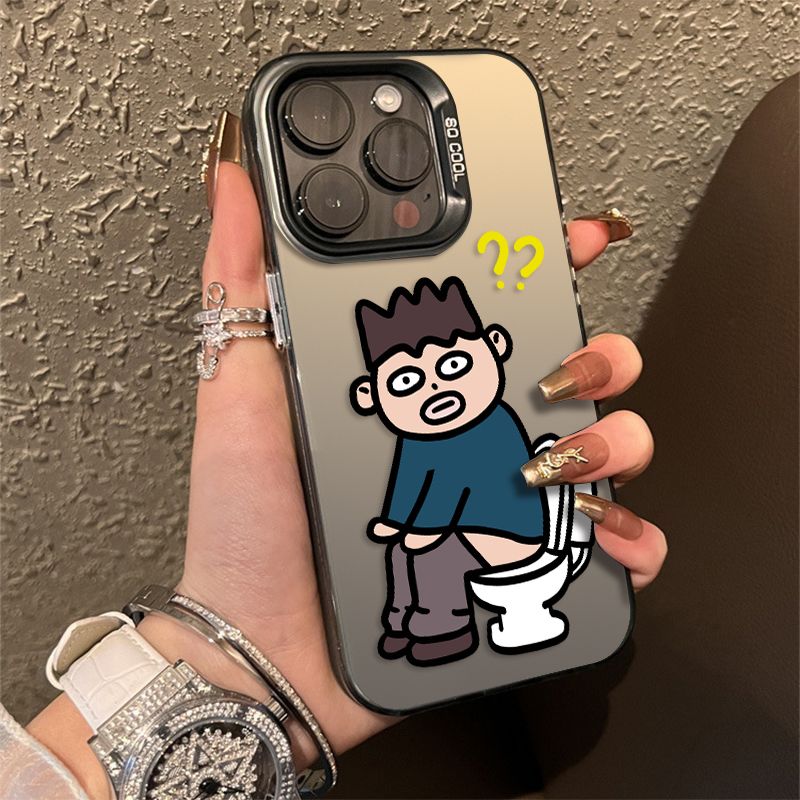 苹果13手机壳新款iPhone14Promax马桶男孩15搞怪12趣味11防摔潮牌