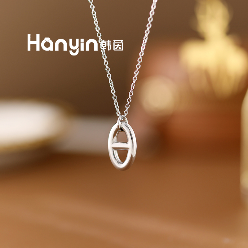 钛钢项链 通勤百搭猪鼻子项链轻奢小众高级感锁骨链女款AAA