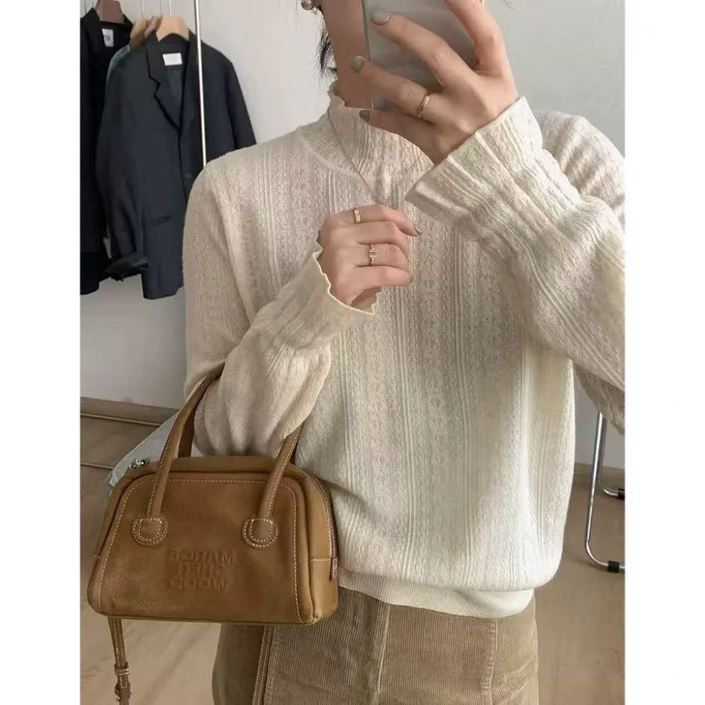 【雪花】新款水溶春秋显瘦气质长袖洋气时尚百搭半高领