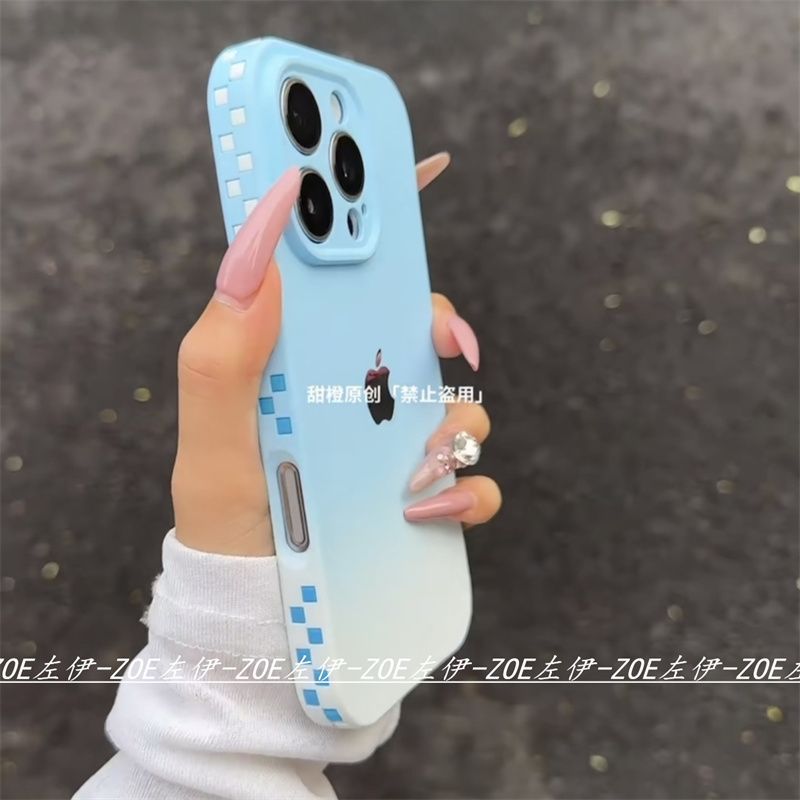 新款高级纯色肤感适用苹果16手机壳iPhone15promax简约14女13撞色