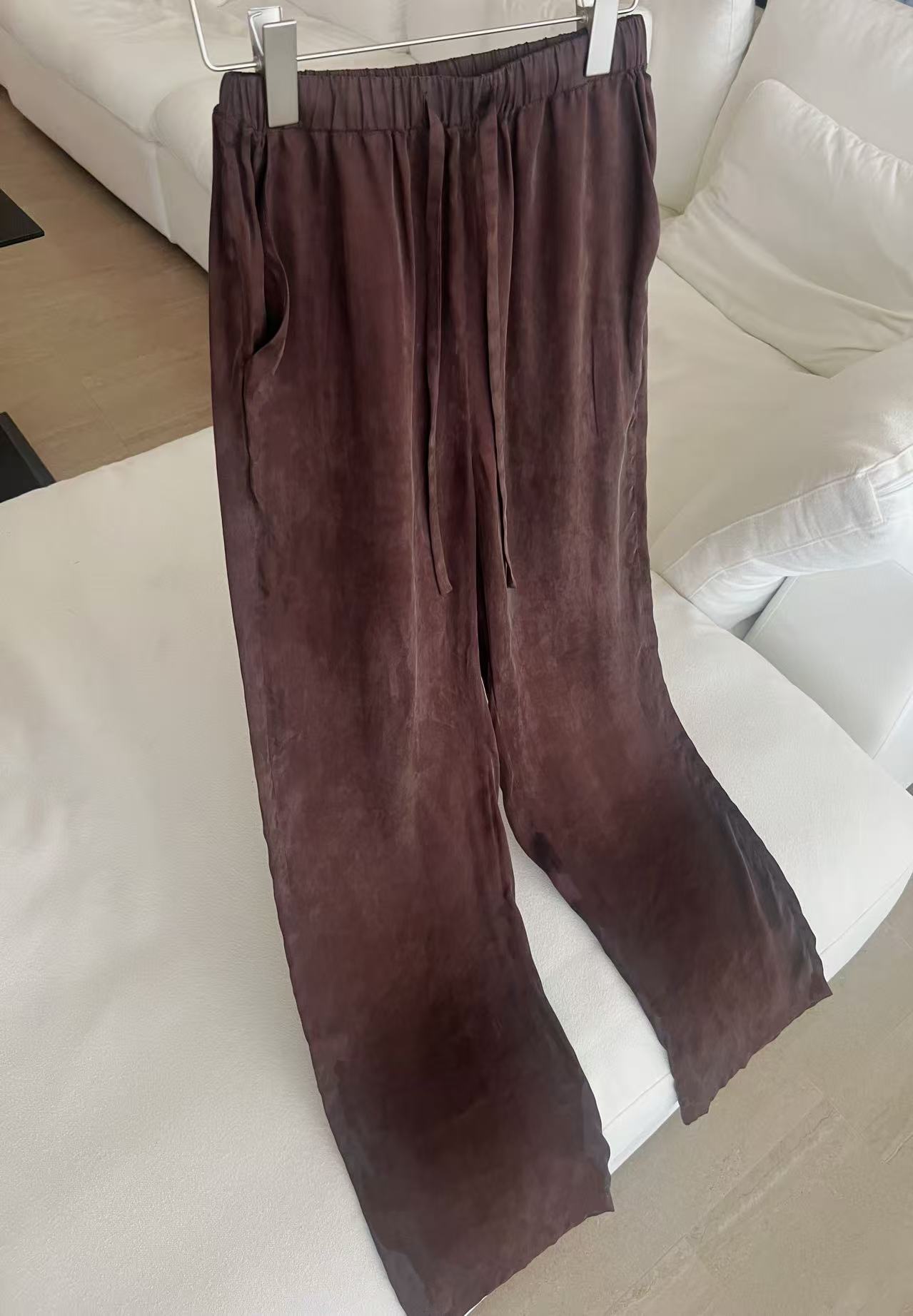 SIQIBIAN｜25夏季休闲百搭松紧腰阔腿凉感空调裤 -2600