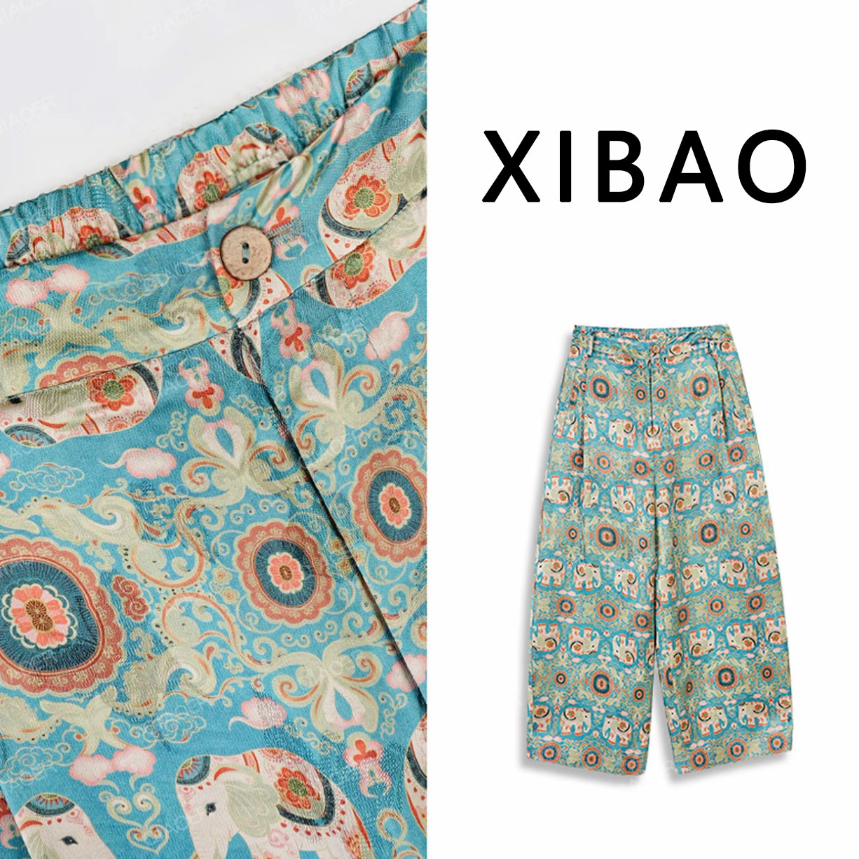 【大象裤】蚕丝人丝香云纱九分裤