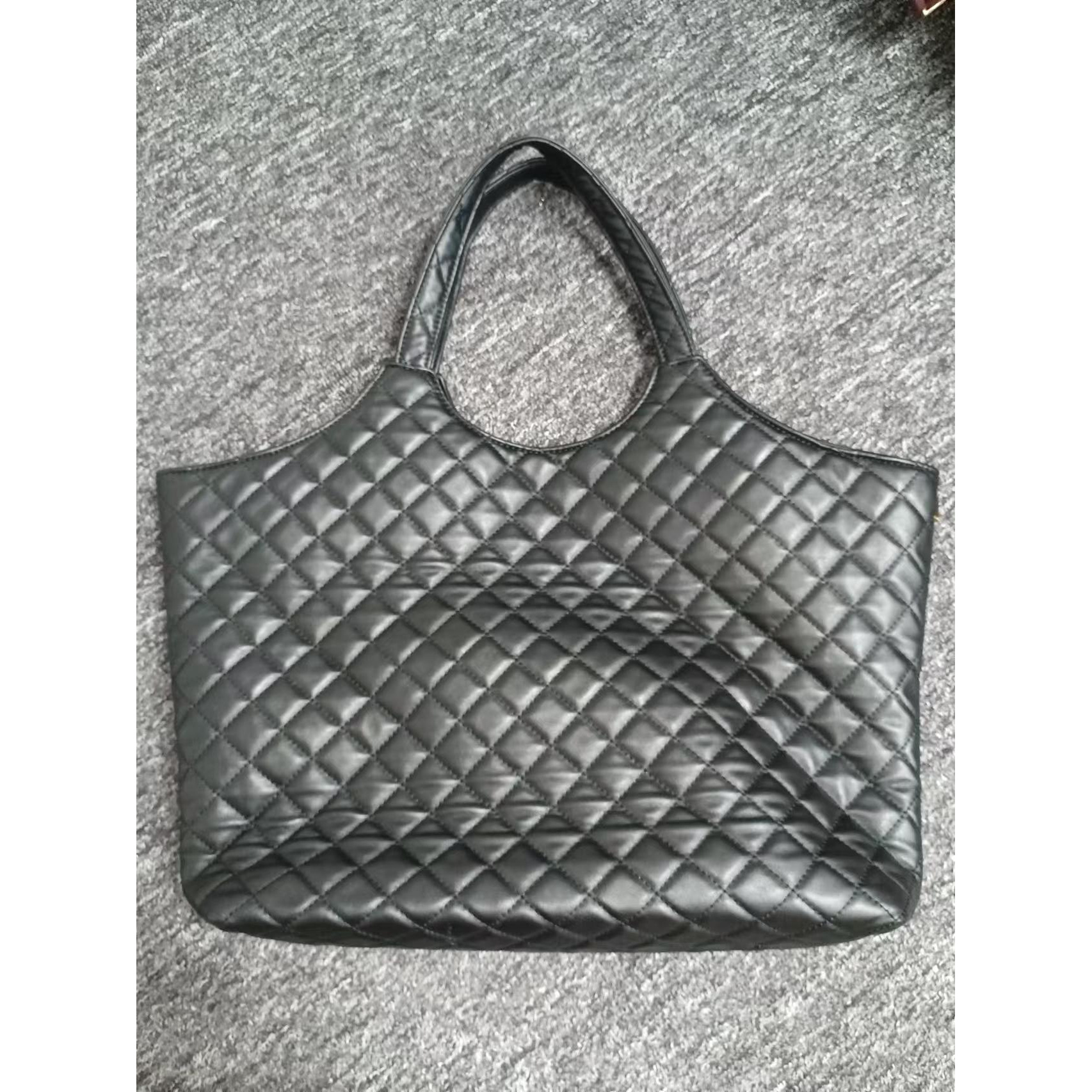 姝宴真皮女包大购物袋黑色