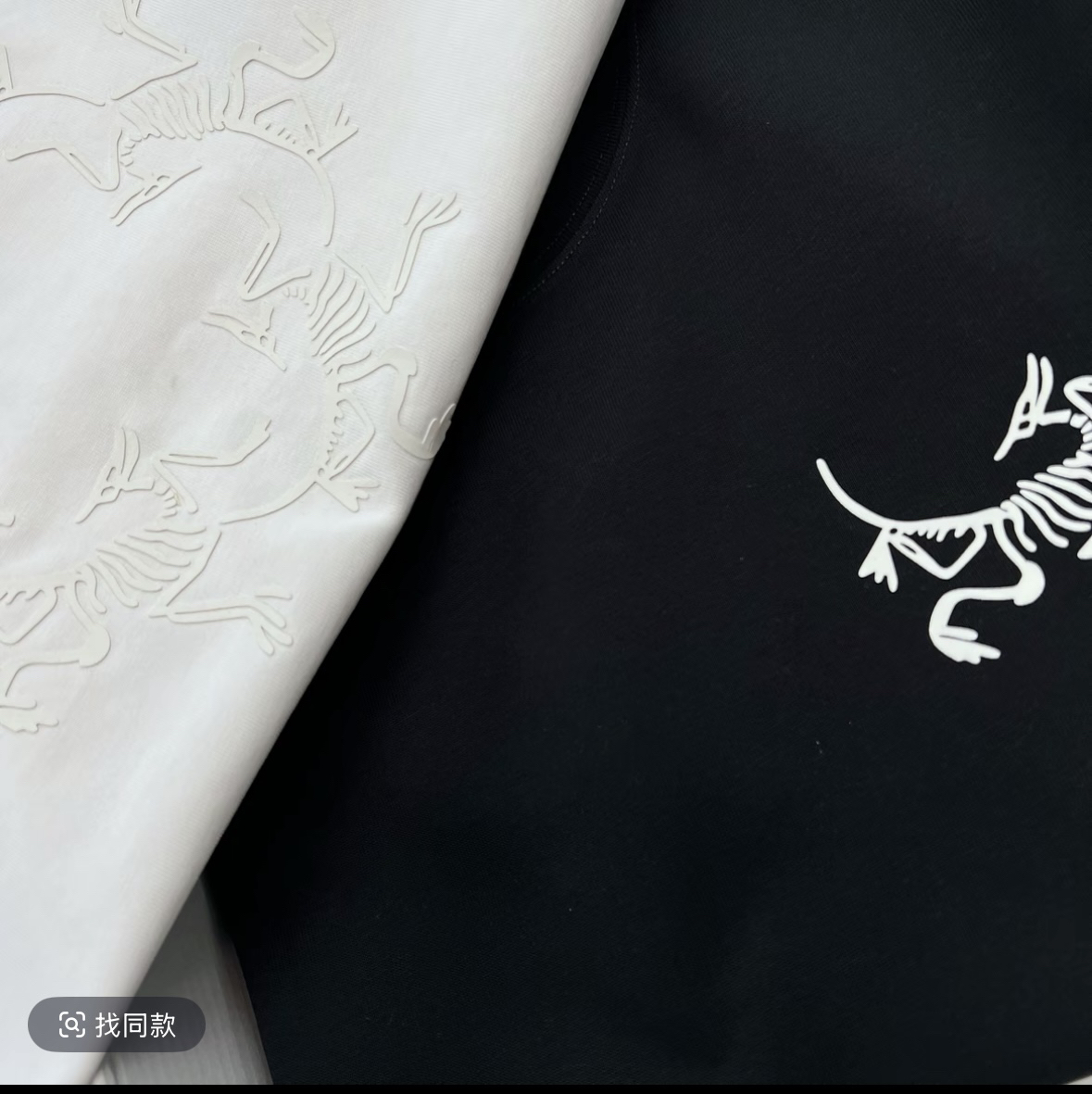 【59号】骨头鸟黑白3D立体2025新款情侣短袖男女宽松圆领半袖