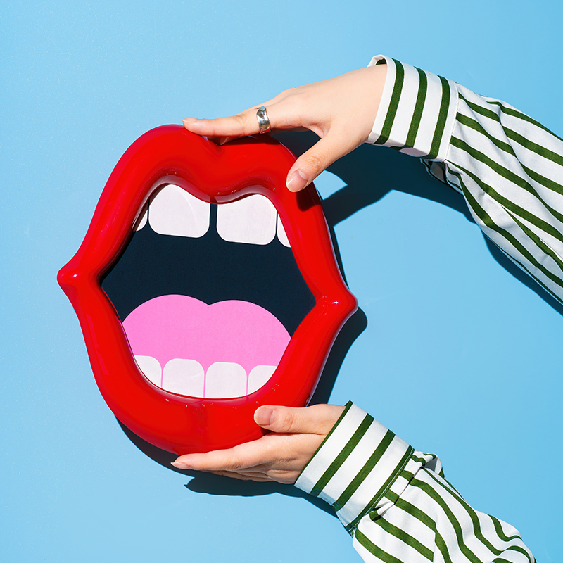 ZICCOHOME幻欧普系列红唇收纳盘原创大嘴盘零食盘高级感饰品收纳