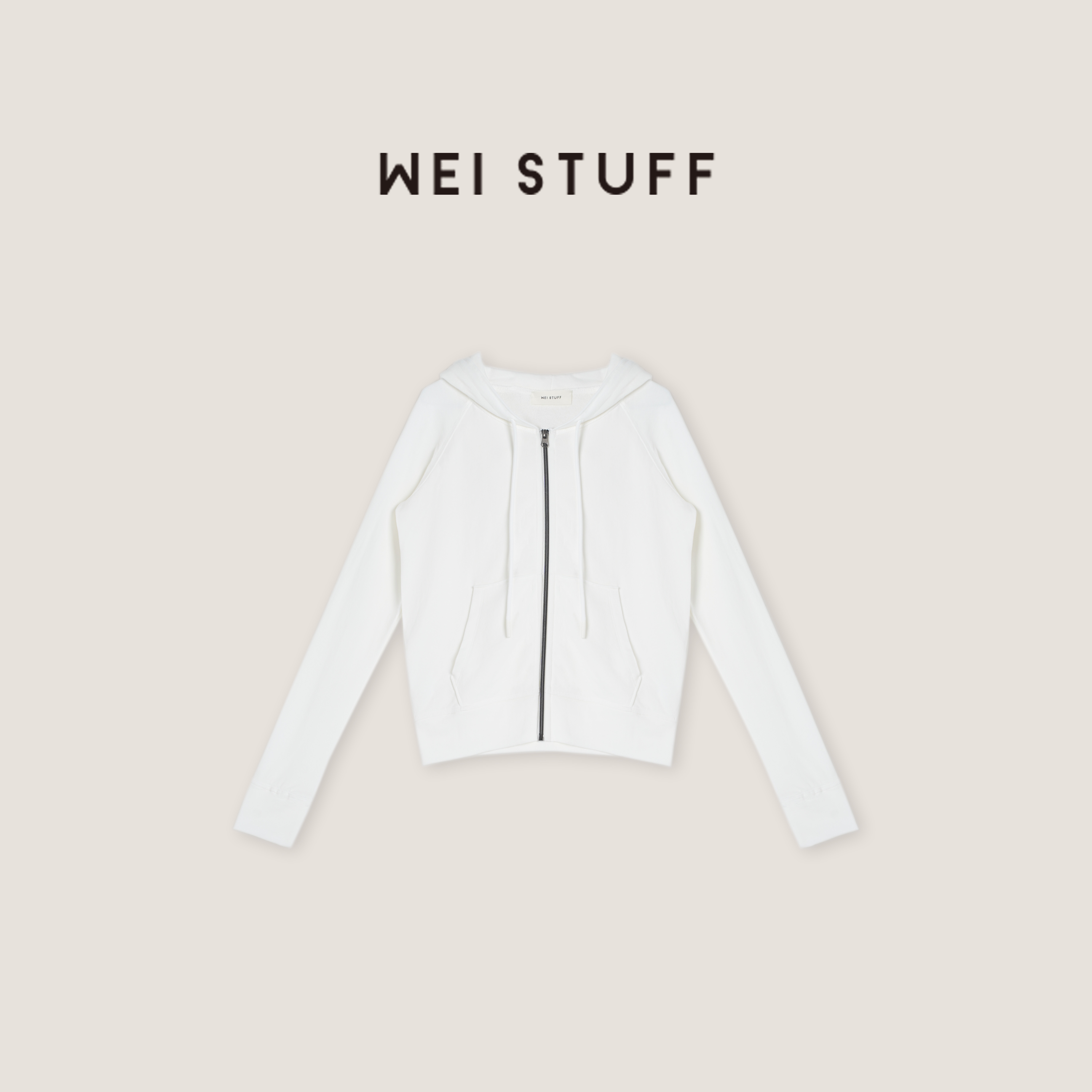 WEI STUFF  春季新款100棉时尚气质百搭休闲拉链连帽外套 8543 .