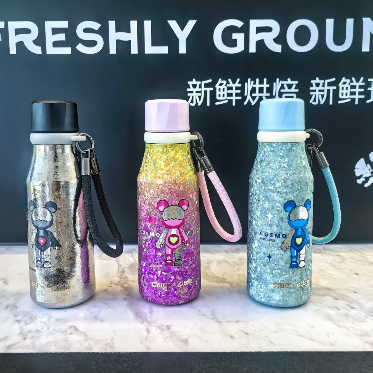 希乐星际熊联名高档纯钛车载长效保温保冷高端保温便携健身慧