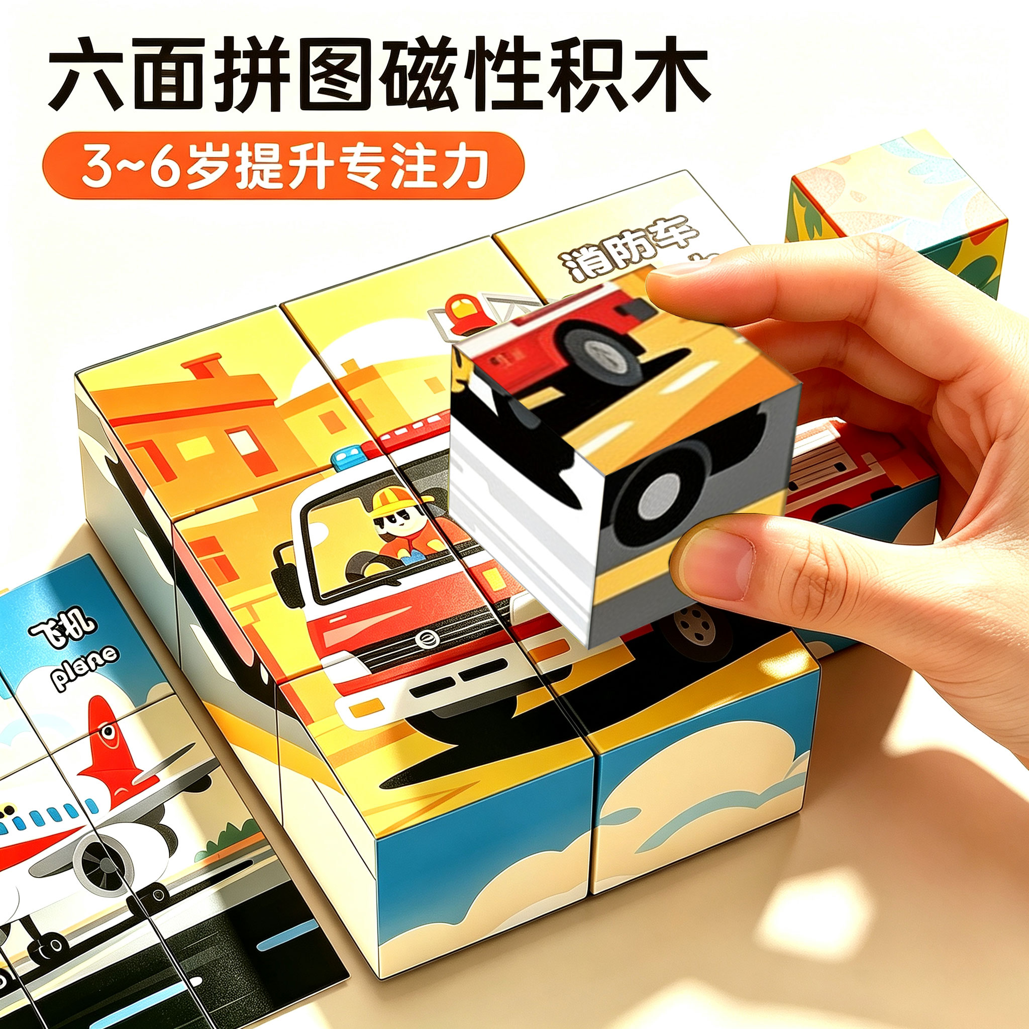 磁力方块磁性磁吸拼图拼装3D立体方块积木儿童益智6-12岁积木玩具