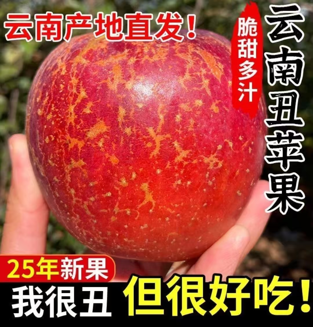 云南昭通丑苹果当季现摘脆甜多汁冰糖心新鲜水果