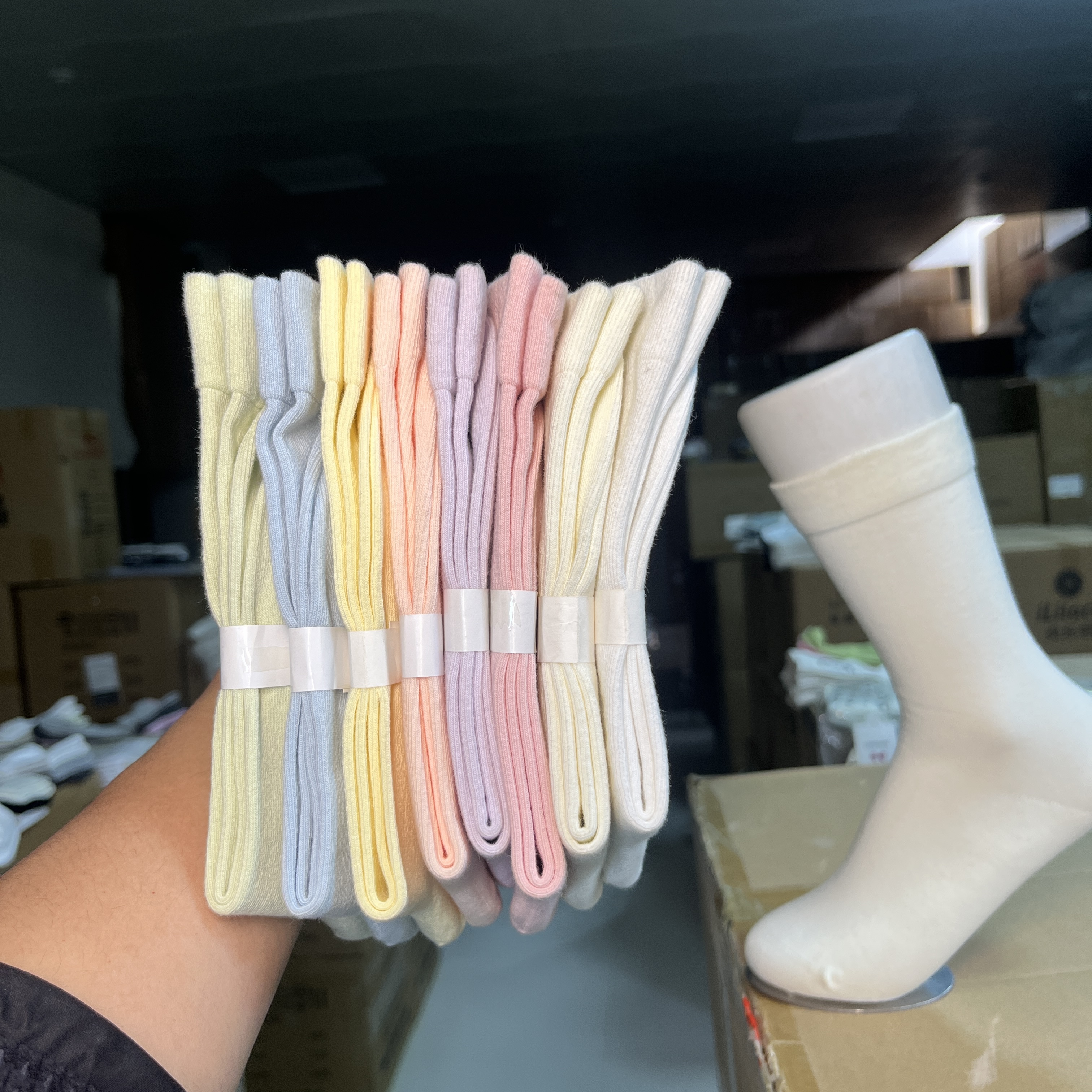 ［8双装］多巴胺色系新疆棉月子堆堆袜