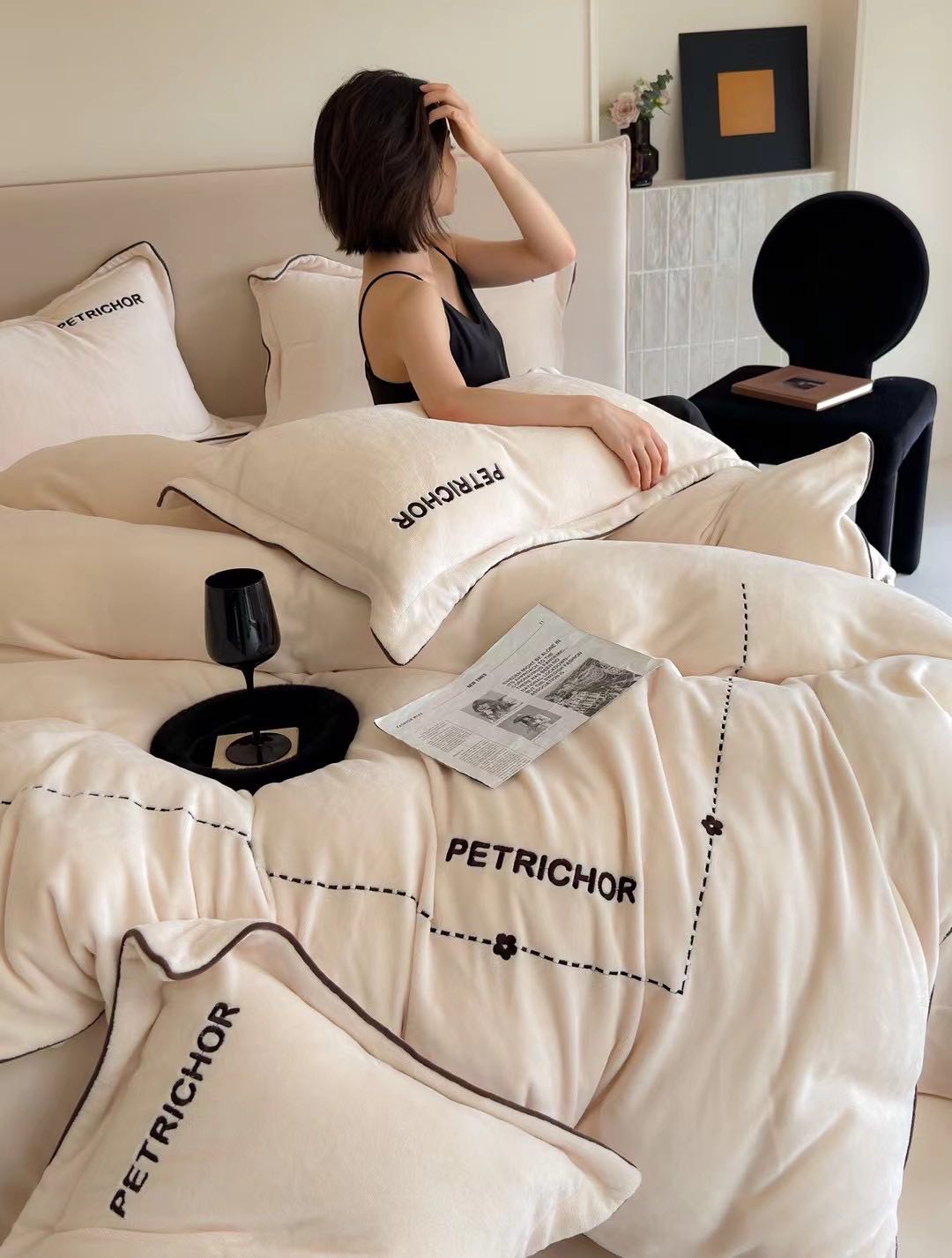 PINCAI/品彩意式老钱风牛奶绒（温莎）系列四件套-WXL03